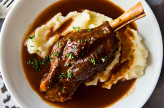 Braised Lamb Shanks in Napa Valley Cabernet