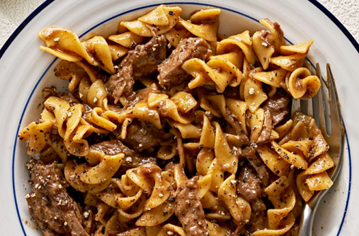 Beef with Noodles and Sirah Sauce