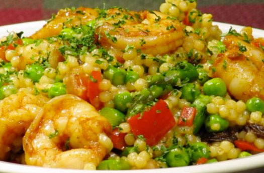 Shrimp with Couscous and Wine