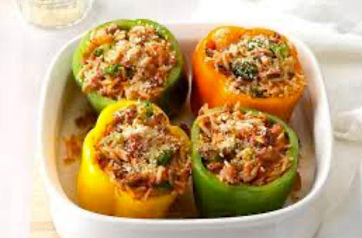 Stuffed Peppers with Lamb and Orzo