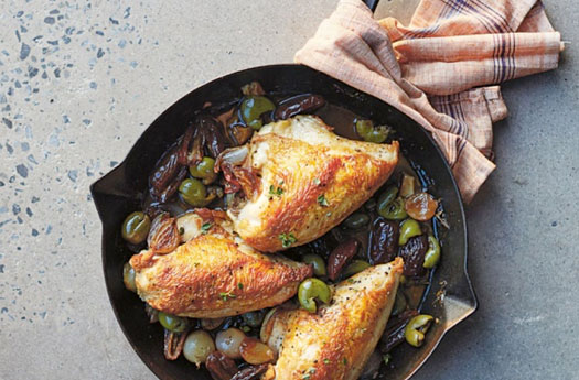 Pan Roasted Chicken with Dates and White Wine