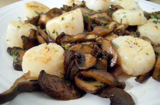 Scallops with Mushrooms