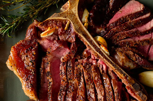 Porterhouse Steak with Red Wine-Peppercorn Jus