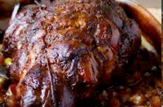 Wine Braised Leg of Lamb with Garlic