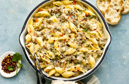 Pasta with Sausage and Chardonnay Sauce