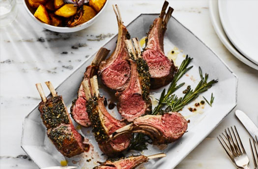 Rack of Lamb with Garlic and Herbs & Red Wine Jus