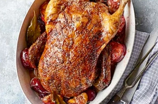 Roasted Spiced Duck with Plums