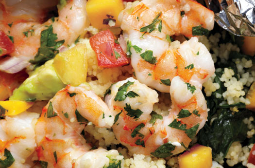 Shrimp with Avocado Mango Salsa