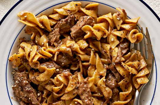 Beef with Noodles and Sirah Sauce