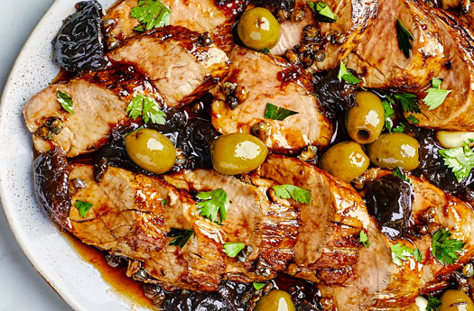 Pork Tenderloin with Wine and Olives