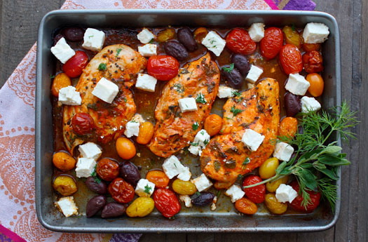 Chicken with Olives and Feta Cheese