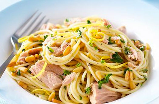 Fresh Tuna with Fettucine & Lemon Breadcrumbs