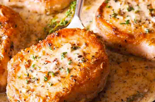 Pork Chops in Rosa Wine Sauce