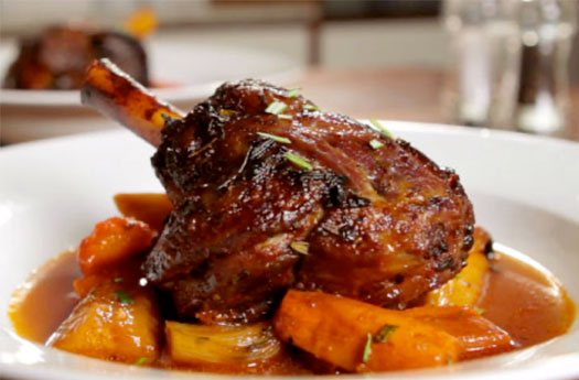 Braised Lamb Shanks in Napa Valley Cabernet