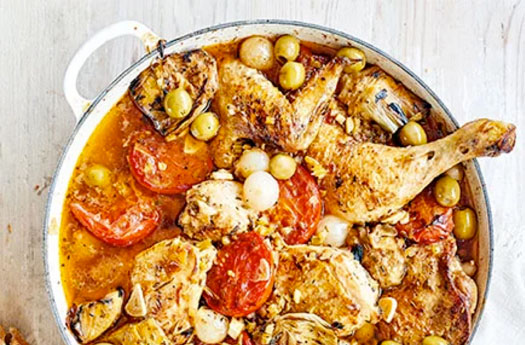 Chicken Provencal with Wine and Olives