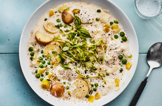 Summertime Sunblush Fish Chowder