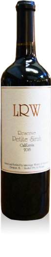 Bottle of Lakeridge Winery Blanc Du Bois white wine.