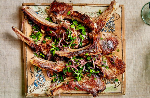 Grilled Lamb Chops with Parsley Salad