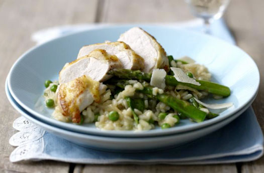 Chicken and Pea Risotto with White Wine