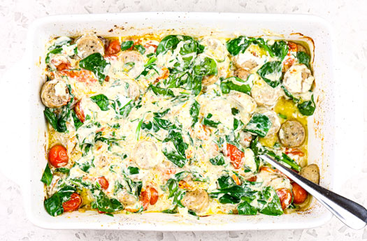 Sausage and Creamy Veggie Bake