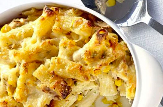 Tuna Pasta Bake with White Wine